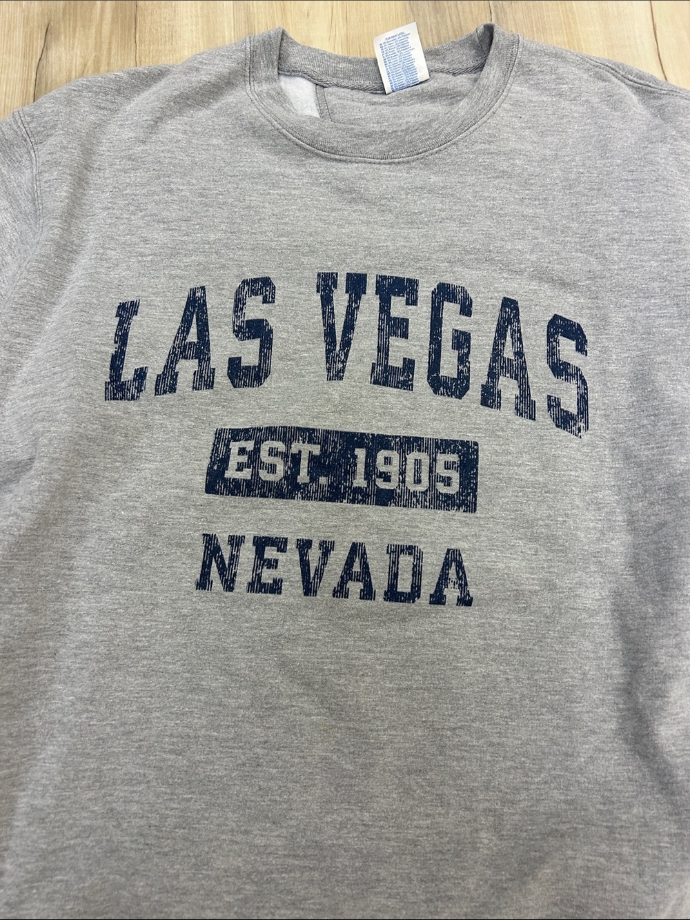 Crewneck Sweatshirt with Navy "Las Vegas Nevada" Print image 2